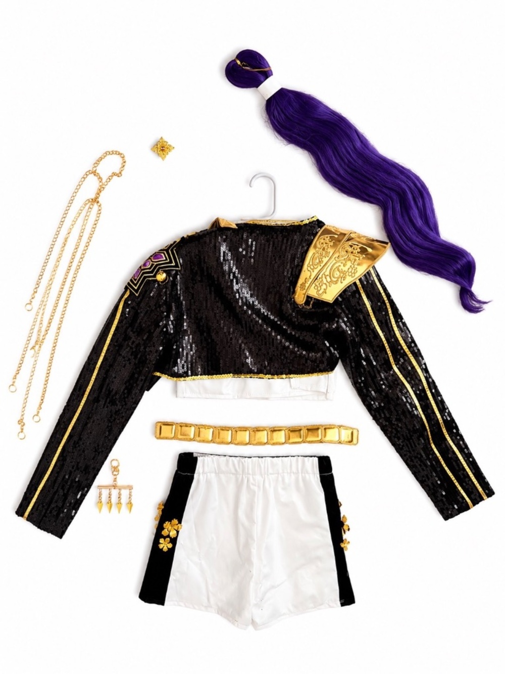 Rumi KPop Demon Hunters Cosplay Costume Complete Set + NEW Purple Hair Extension